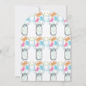 Rustikale Mason Jar Pink Corbarocke Abschluss Einladung (Rückseite)