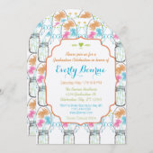 Rustikale Mason Jar Pink Corbarocke Abschluss Einladung (Vorne/Hinten)