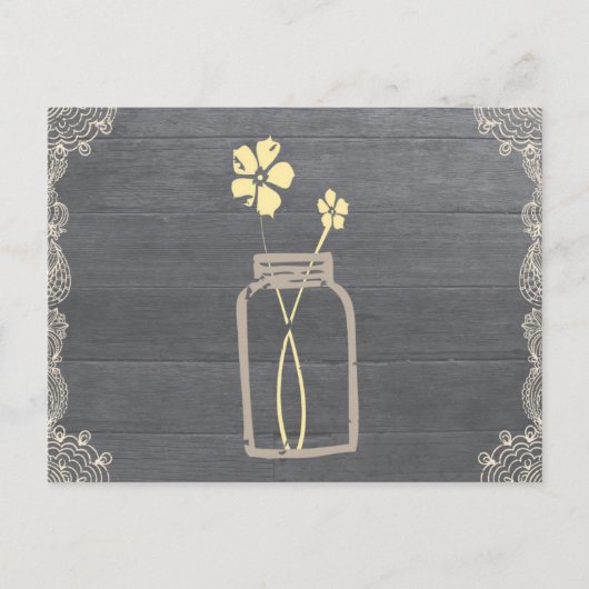 Rustikale Mason Jar Rezept Duschkarte Postkarte (Vorderseite)