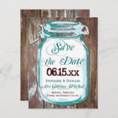 Rustikale Mason Jar Save the Date Postkarten (Vorne/Hinten)