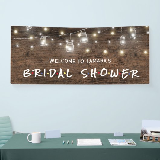 Rustikale Mason Jar String Lights Brautparty Banne Banner (Messe)