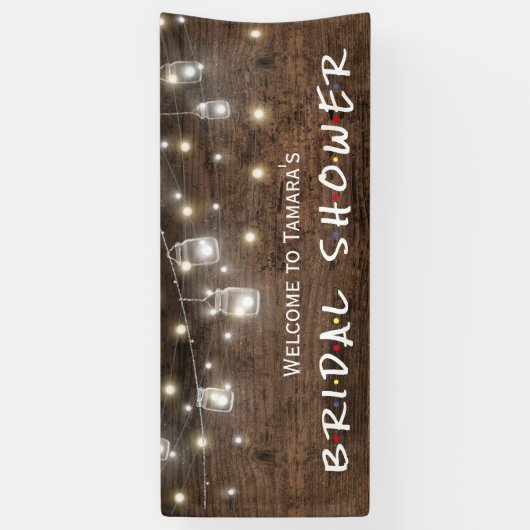 Rustikale Mason Jar String Lights Brautparty Banne Banner (Vertikal)