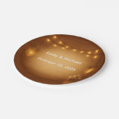 Rustikale Mason Jar & String Lights Hochzeit Pappteller (Schrägansicht)