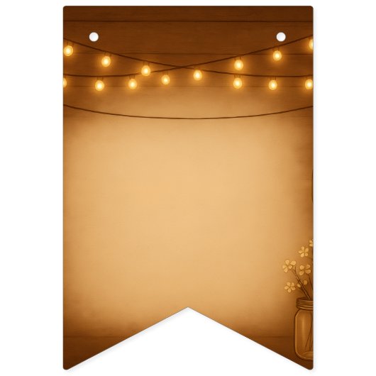 Rustikale Mason Jar & String Lights Hochzeit Wimpelkette (Zweite Fahne)