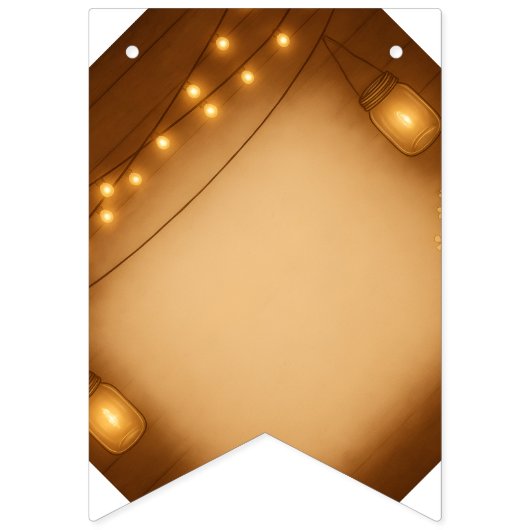 Rustikale Mason Jar & String Lights Hochzeit Wimpelkette (Erste Fahne)