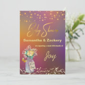 *~* Rustikale Mason Jar String Lights Kinderdusche Einladung (Stehend Vorderseite)