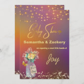 *~* Rustikale Mason Jar String Lights Kinderdusche Einladung (Vorne/Hinten)