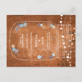 Rustikale Mason Jar String Lights Save the Date Einladungspostkarte (Rückseite)
