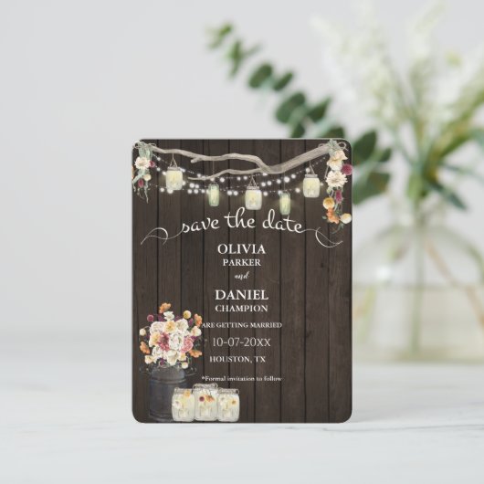 Rustikale Mason Jar String Lights Wasserfarben Blu (Stehend Vorderseite)