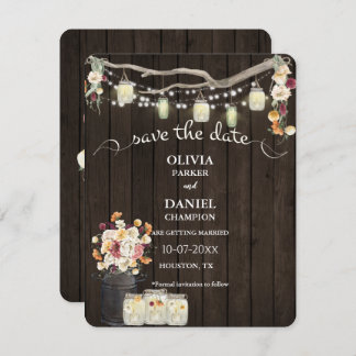 Rustikale Mason Jar String Lights Wasserfarben Blu