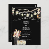 Rustikale Mason Jar String Lights Wasserfarben Blu Postkarte (Vorne/Hinten)