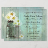 Rustikale Mason Jar und Daisy Hochzeit Einladung (Vorne/Hinten)