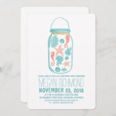 Rustikale Mason Jar White Beach Geburtstagsparty Einladung (Vorne/Hinten)