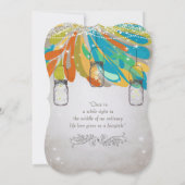 Rustikale Mason Jar Yellow Orange Turquoise Mairyt Einladung (Rückseite)