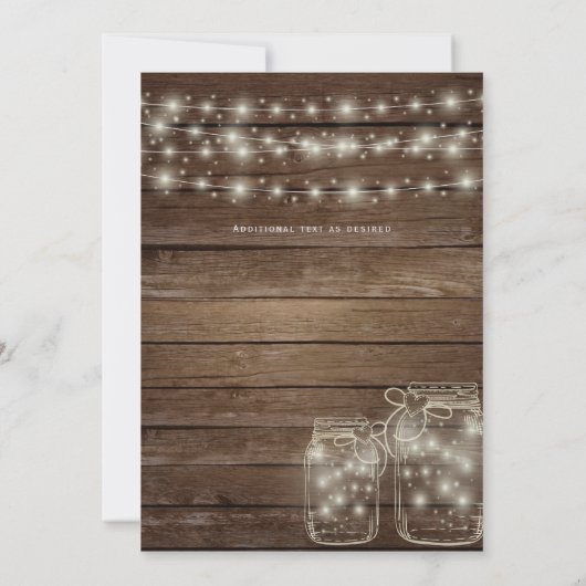Rustikale Mason Jars gedruckt oder digitale Hochze (Rückseite)