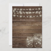 Rustikale Mason Jars gedruckt oder digitale Hochze Einladung (Rückseite)