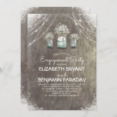 Rustikale Mason Jars Gipskraut Engagement Party Einladung (Vorne/Hinten)