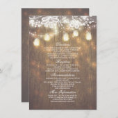 Rustikale Mason Jars Lights Hochzeitsinformationen Begleitkarte (Vorne/Hinten)