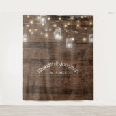 Rustikale Mason Jars & Lights Hochzeitsreise Foto  Wandteppich (Vorderseite)