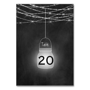 Rustikale Mason Jars Lights Tafelkarten Tischnummer