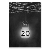 Rustikale Mason Jars Lights Tafelkarten Tischnummer (Vorderseite)