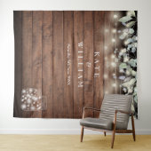 Rustikale Mason Jars String Lights Foto Hintergrun Wandteppich (Beispiel (Horizontal))