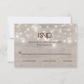 Rustikale Mason Jars & String Lights Umschließung RSVP Karte (Rückseite)