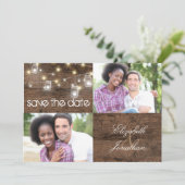 Rustikale Mason Jars und String Lights Foto Hochze Save The Date (Stehend Vorderseite)