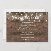 Rustikale Mason Jars und String Lights Foto Hochze Save The Date (Rückseite)