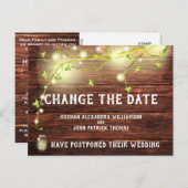 Rustikale Mason-String-Lichter ändern das Datum Postkarte (Vorne/Hinten)