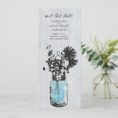 Rustikale Masonschale & Wildblumen Save-the-Date Save The Date (Stehend Vorderseite)