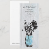 Rustikale Masonschale & Wildblumen Save-the-Date Save The Date (Vorne/Hinten)