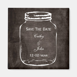 rustikale Masson Glas Hochzeit speichern Sie das D Magnet