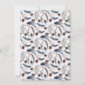 Rustikale Mattierte Pine-Blätter Forest Deer Weddi Einladung (Rückseite)