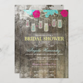 Rustikale Maurer-Glas-Brautparty-Einladung Einladung (Vorne/Hinten)