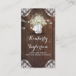 Rustikale Maurer-Glas-Gipskraut-Schnur beleuchtet Visitenkarte