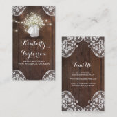 Rustikale Maurer-Glas-Gipskraut-Schnur beleuchtet Visitenkarte (Vorne/Hinten)