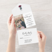 Rustikale Maurerjar mit Monogramm Foto Hochzeit All In One Einladung (Abreißen)