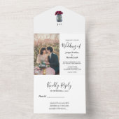 Rustikale Maurerjar mit Monogramm Foto Hochzeit All In One Einladung (Innen Boden)