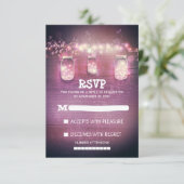 rustikale Maurerkrüge Lichter Hochzeit RSVP-Karten RSVP Karte (Stehend Vorderseite)