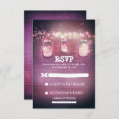 rustikale Maurerkrüge Lichter Hochzeit RSVP-Karten RSVP Karte (Vorne/Hinten)