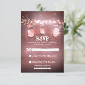 rustikale Maurerkrüge Lichter Hochzeit RSVP-Karten RSVP Karte (Stehend Vorderseite)