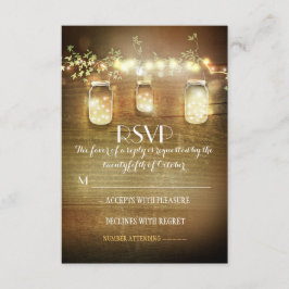 rustikale Maurerkrüge Lichter Hochzeit RSVP-Karten RSVP Karte