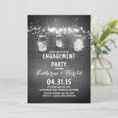 Rustikale Maurerkrüge und Streichlichtübertragungs Einladung (Stehend Vorderseite)