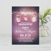 Rustikale Maurerkrüge und Streichlichtübertragungs Einladung (Stehend Vorderseite)