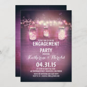 Rustikale Maurerkrüge und Streichlichtübertragungs Einladung (Vorne/Hinten)