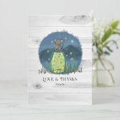 Rustikale Maus Firefly Mason Jar Dankeskarte (Stehend Vorderseite)