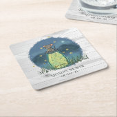 Rustikale Maus Firefly Mason Jar Rechteckiger Pappuntersetzer (angewinkelt)