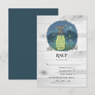 Rustikale Maus Firefly Mason Jar RSVP Karte