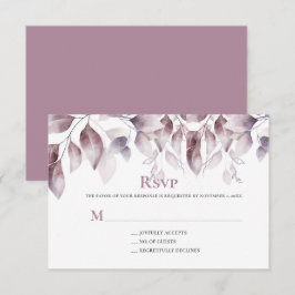 Rustikale Mauve Pink Botanische Hochzeit RSVP Karte